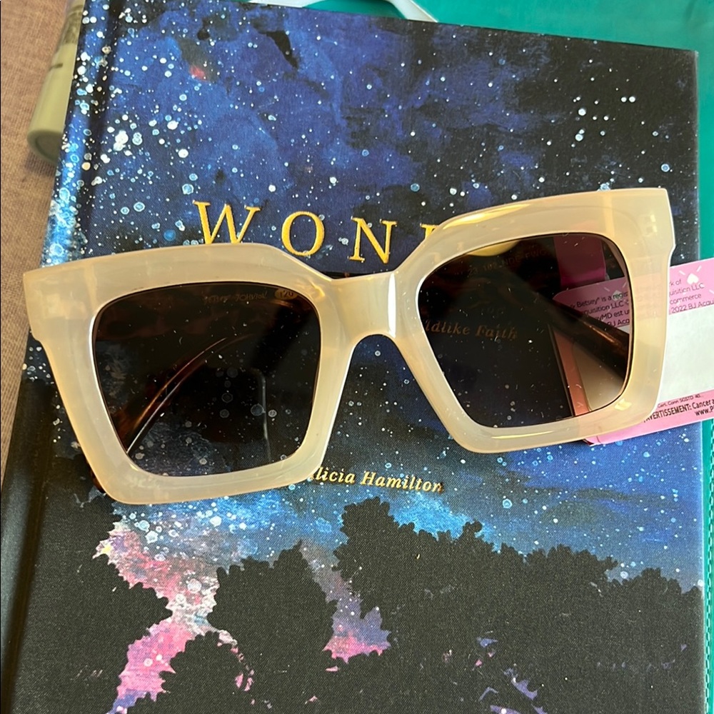 Stylish Cream Sunglasses Betsey Johnson